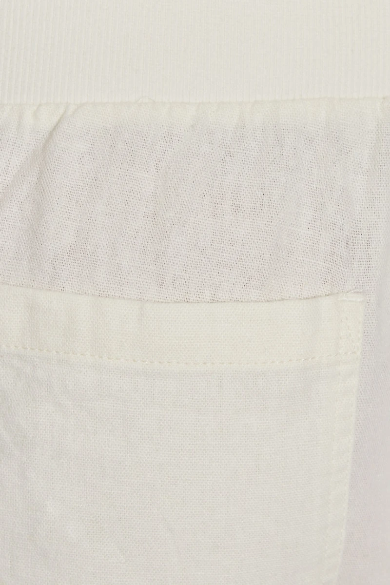Pantalon en lin à enfiler taille côtelée