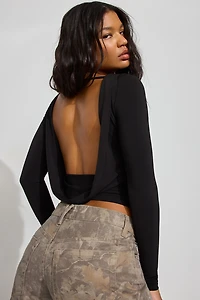 Long Sleeve Cowl Back Top