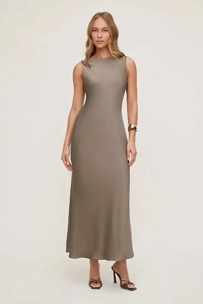 Nora Satin Maxi Slip Dress