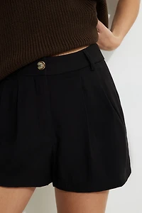 Short plissé en twill