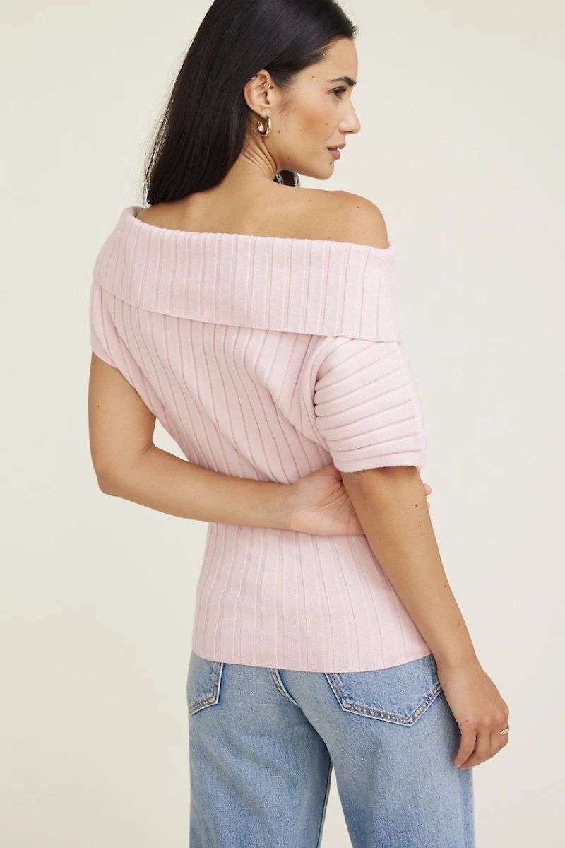 Ribbed Off Shoulder Sweater