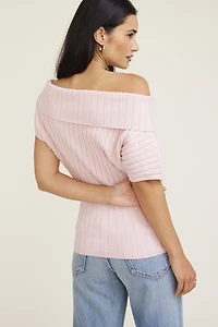 Ribbed Off Shoulder Sweater