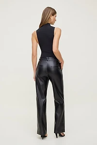 Camelia Straight Leg Faux Leather Pants