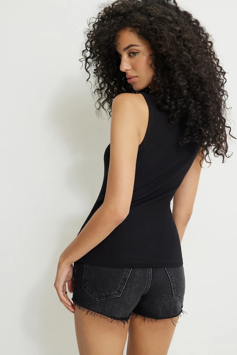 Camisole côtelée à encolure échancrée Hallie