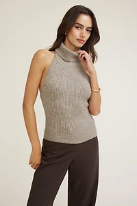 Mock Neck Sweater Halter Top