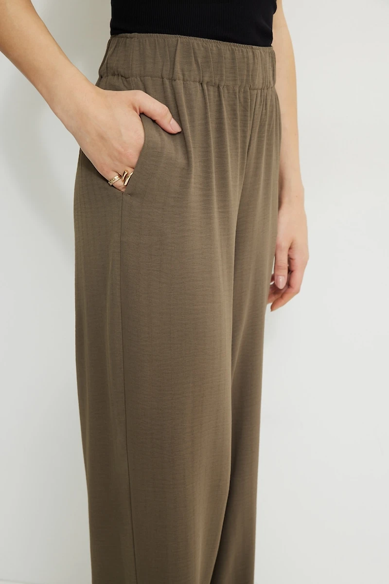 Wide Leg Pull On Pants