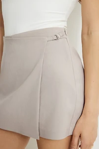 Asymmetric Skort With Mini Belt