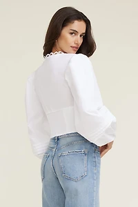 Balloon Sleeve Poplin Blouse