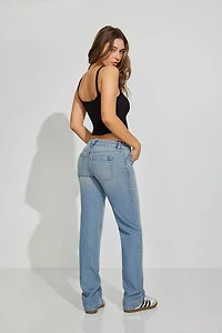 Ultra Low Rise Straight Jeans