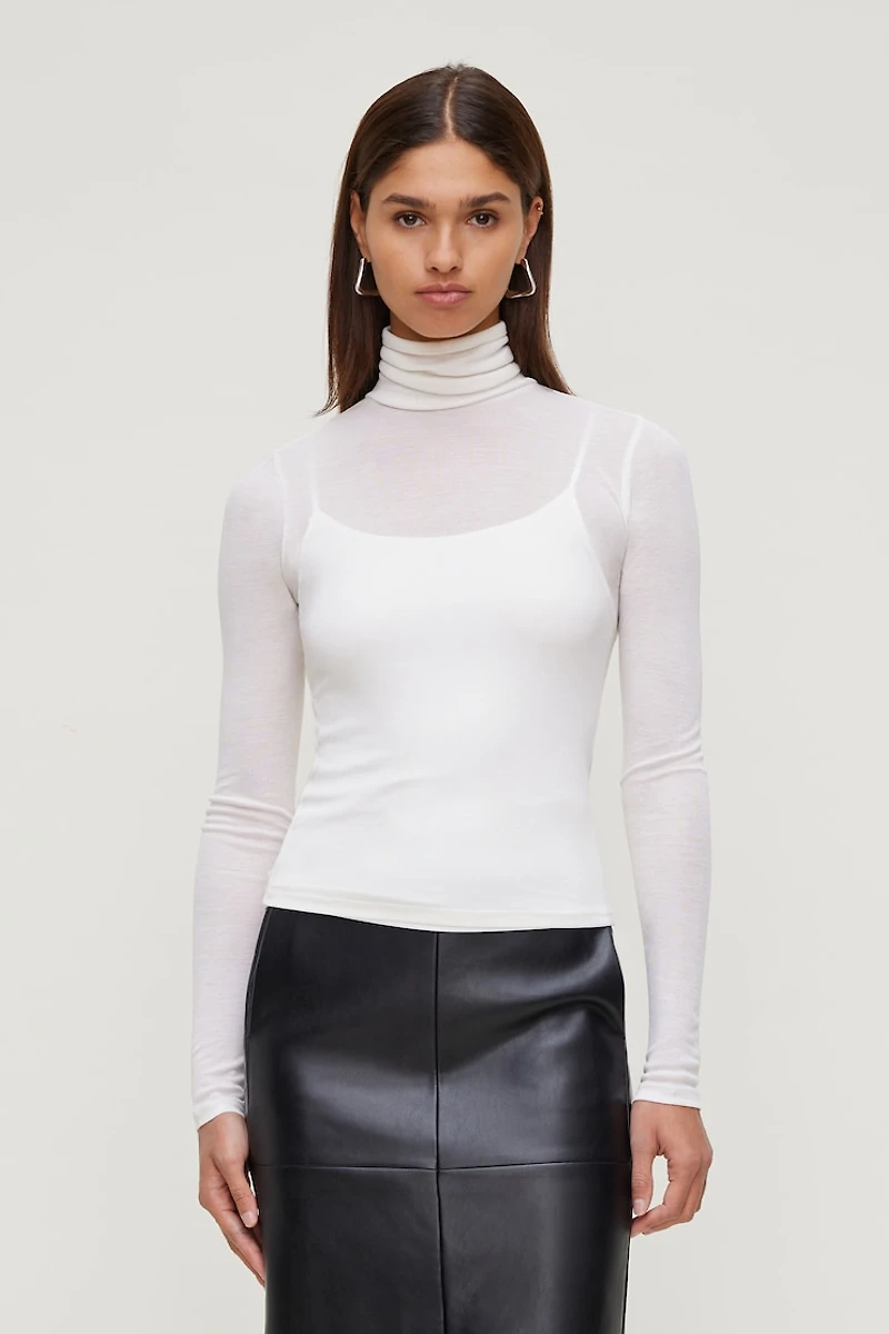 Sheer Layered Cami and Turtleneck
