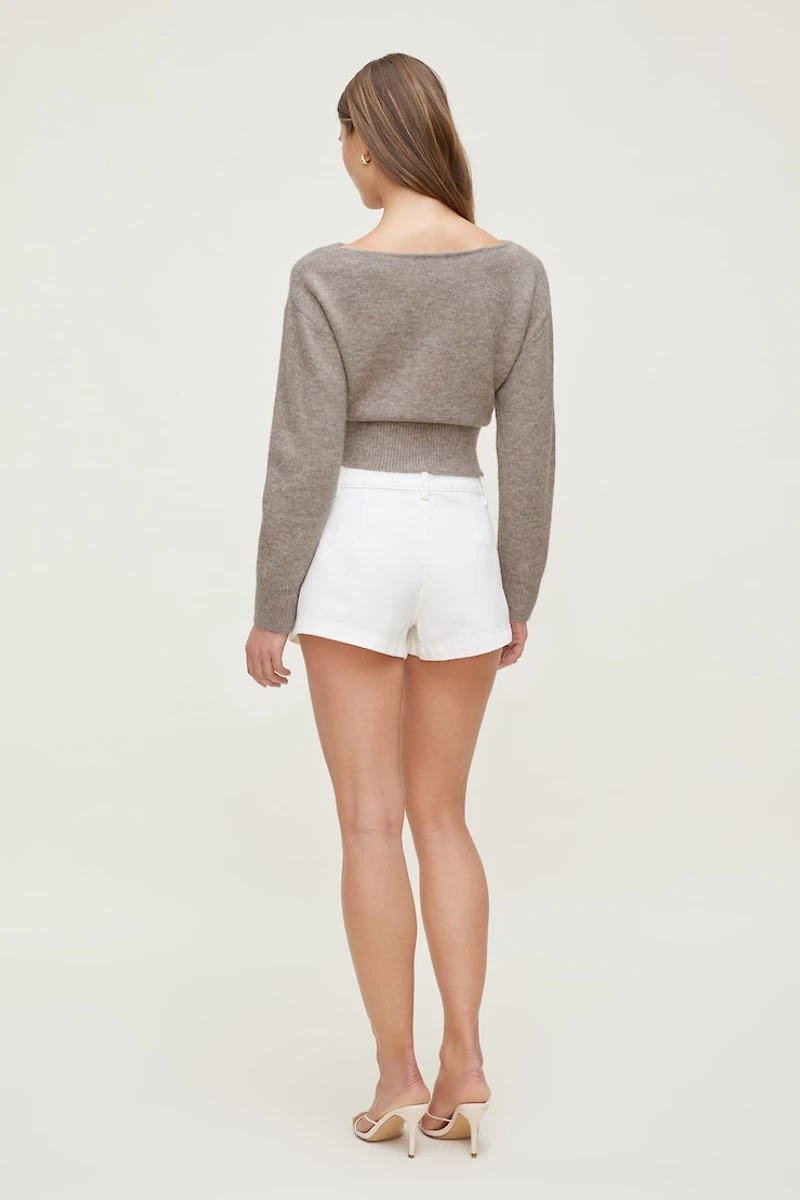 Juliet Cinched Boat Neck Sweater
