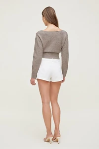 Juliet Cinched Boat Neck Sweater
