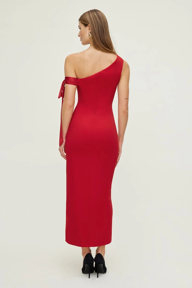 Off Shoulder Bow Maxi Dress