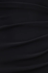 Ruched Off Shoulder Crepe Mini Dress