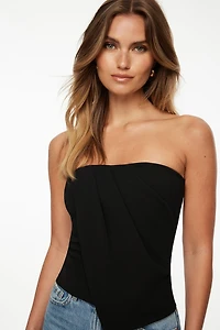 Draped Crepe Tube Top