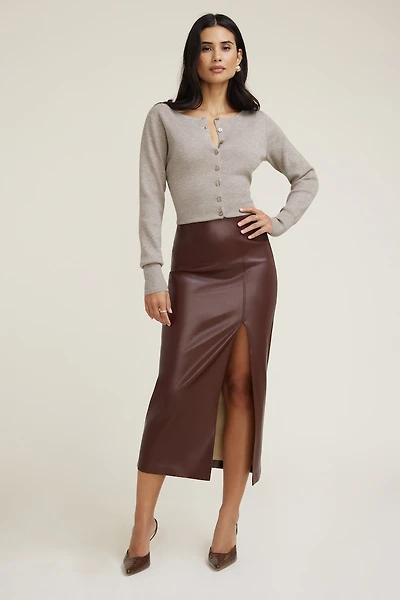 Marlow Faux Leather Midi Skirt