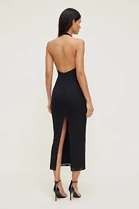 Reia Halter Mesh Maxi Dress