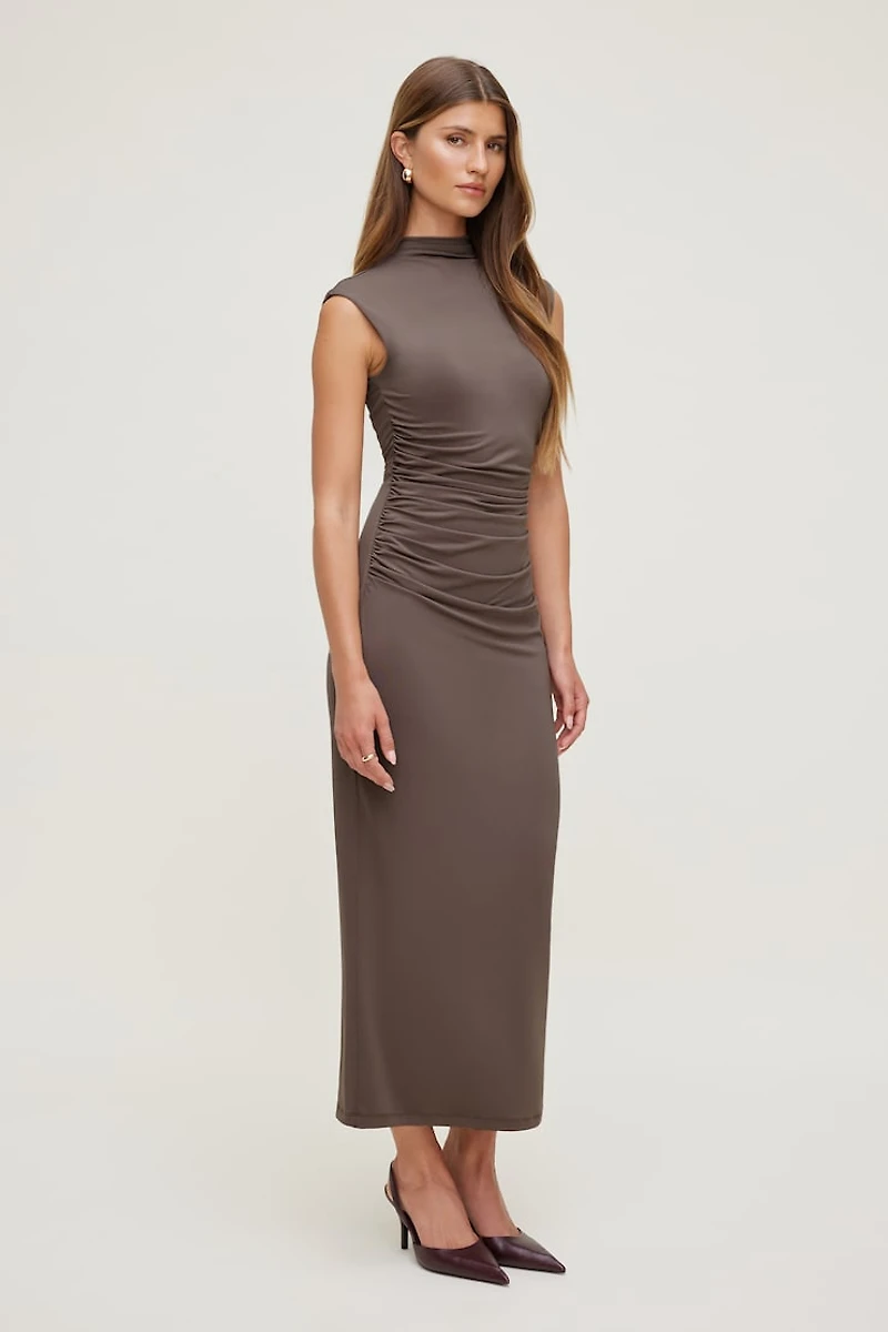 Bria Sculpt Mock Neck Maxi Dress
