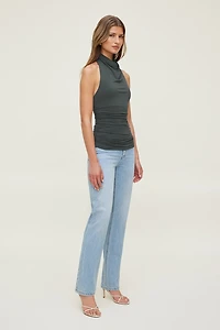 Haut licou sculptant à col châle