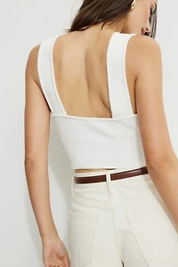 Low Back Rib Knit Tank Top