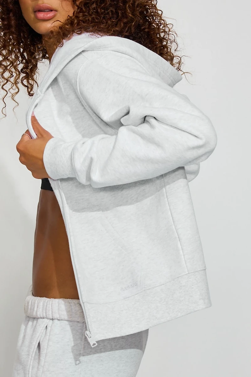 Haut à capuchon zippé emblématique en SoftTerry