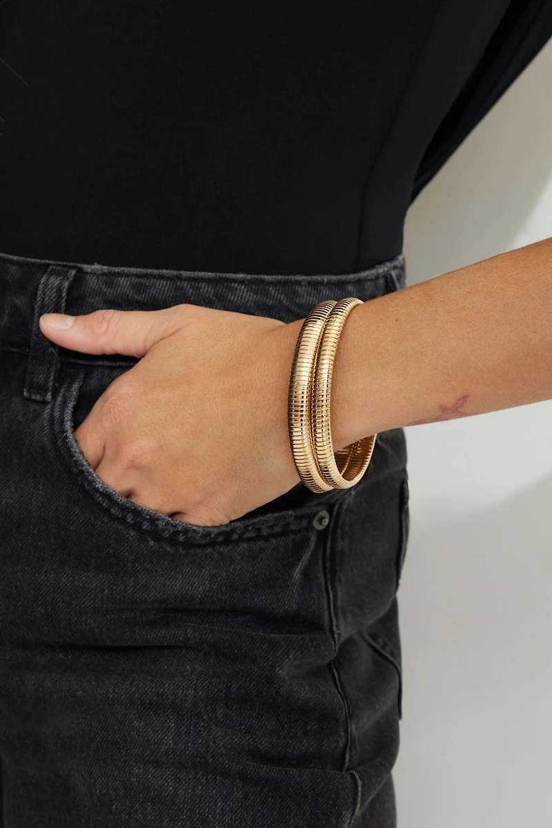 Ensemble de 2 bracelets en chaîne serpent