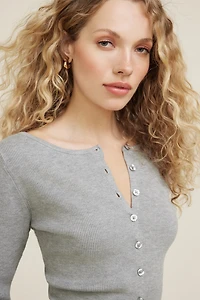 Sara Ribbed Cinch Hem Cardigan