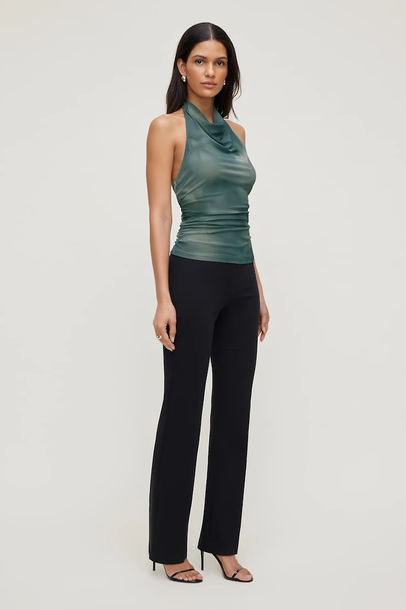 Draped Mesh Halter Top