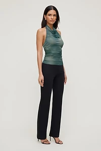 Draped Mesh Halter Top