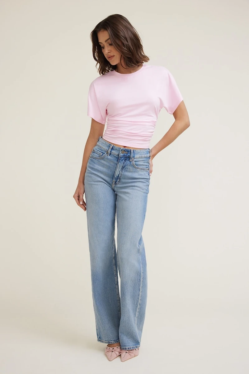 Andrea Shirred Jersey T Shirt