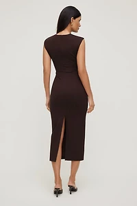 Crewneck Ponte Maxi Dress