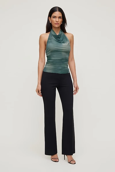 Haut licou drapé en maille