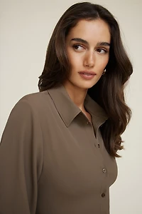 Cinched Waist Fluid Blouse