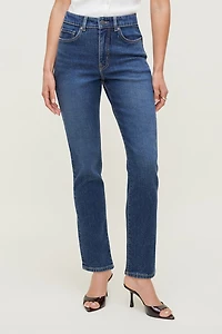 Jean extensible à taille haute et jambe ajustée Frenchie