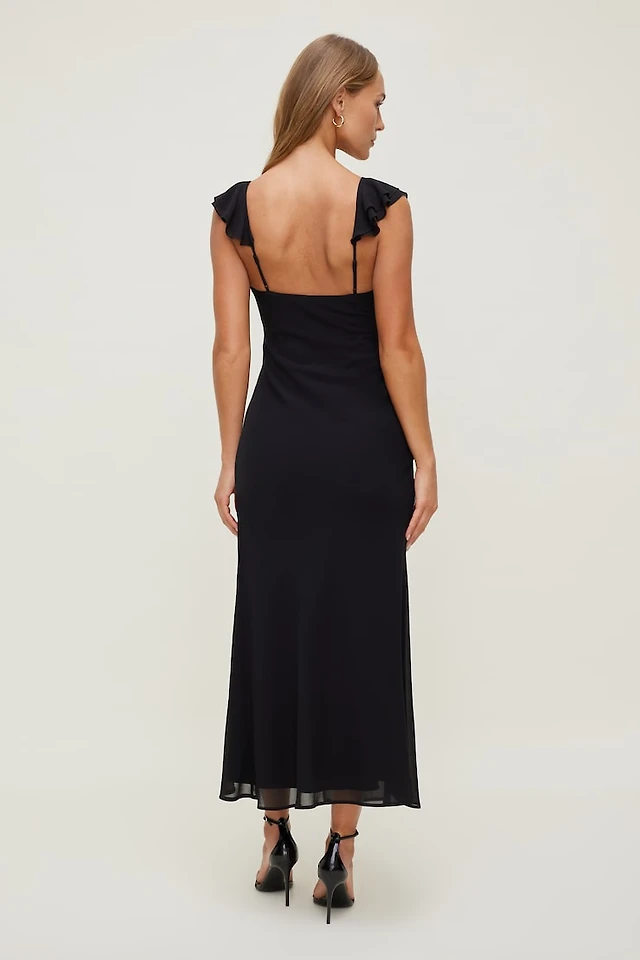 flared ponte maxi dress dynamite Iris Ponte Midi Dress Yellow