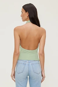 Haut licou en maille à col châle