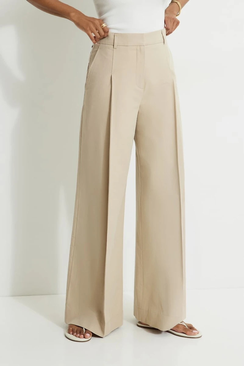 Pantalon plissé à jambe large