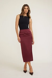 Satin Midi Skirt