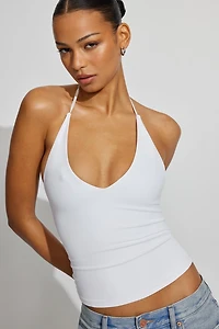 Haut licou épuré ajustable à col plongeant