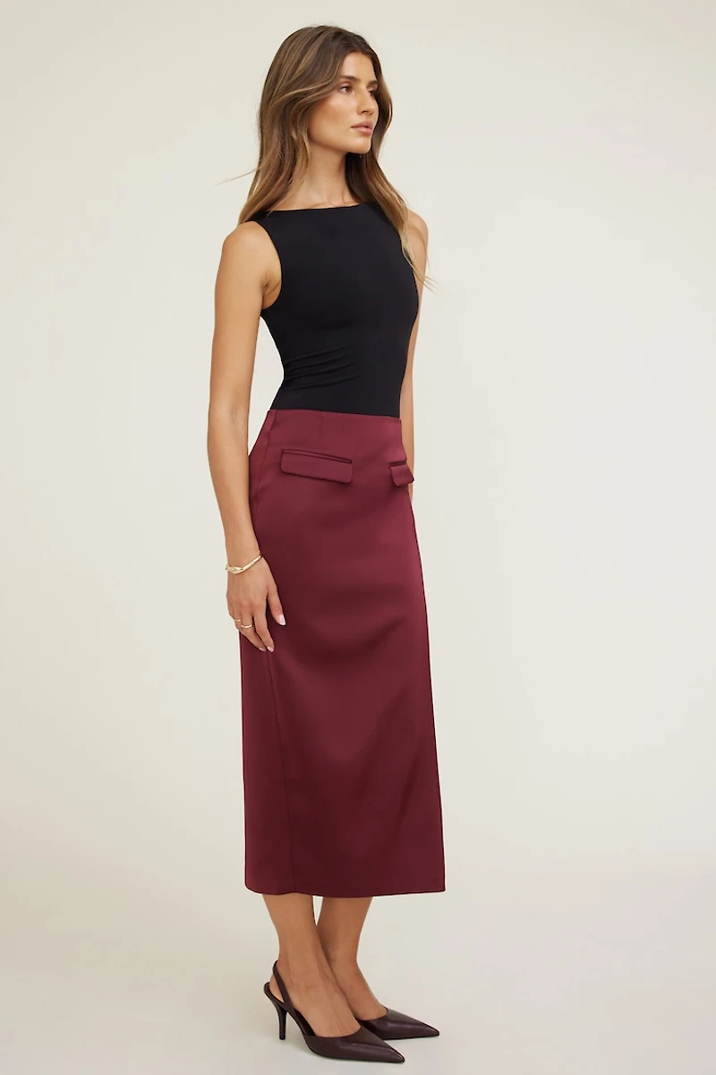 Satin Midi Skirt