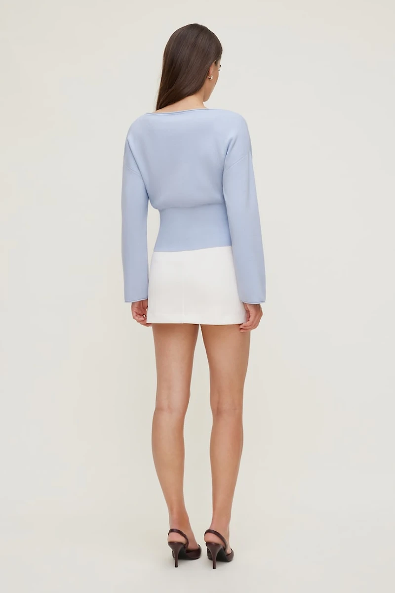 Cinched Boat Neck Sweater