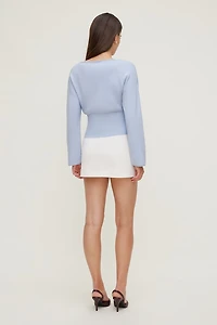 Cinched Boat Neck Sweater