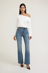 Blouse à épaules dégagées en satin