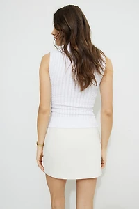 Textured Mock Neck Tank Top