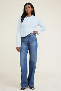 T-shirt carré en coton à manches longues