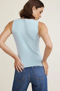 Vera Crewneck Button Up Sweater Vest