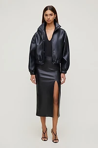 Jupe midi en faux cuir Marlow