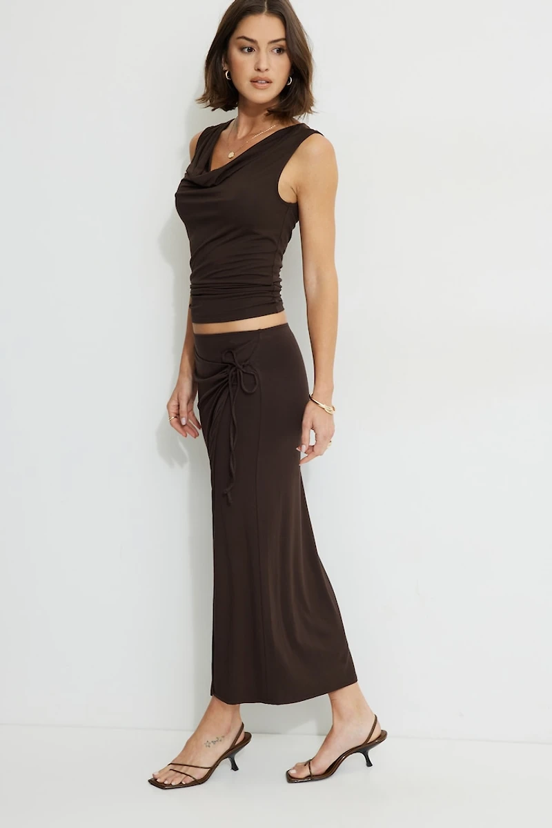 Wrap Jersey Maxi Skirt