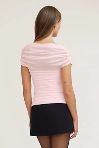 Off Shoulder Multiwear Mesh Top