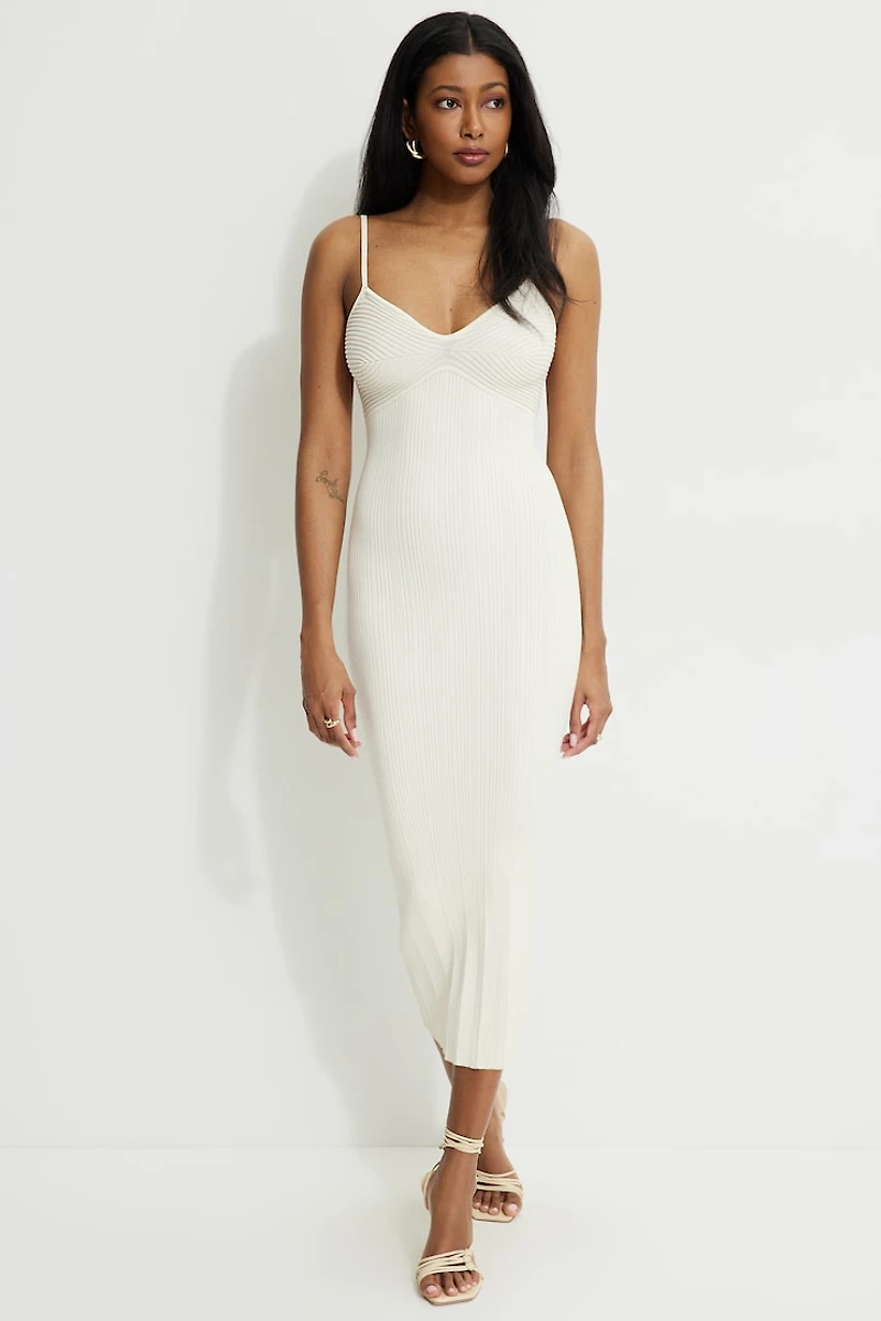Sylvia Ribbed Midi Sweater Dress
